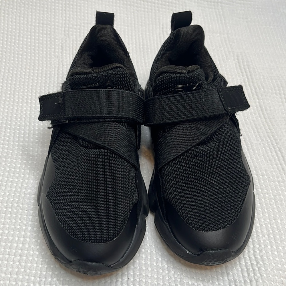 Black Filas. Toddler Size 9. Unisex Shoe Type